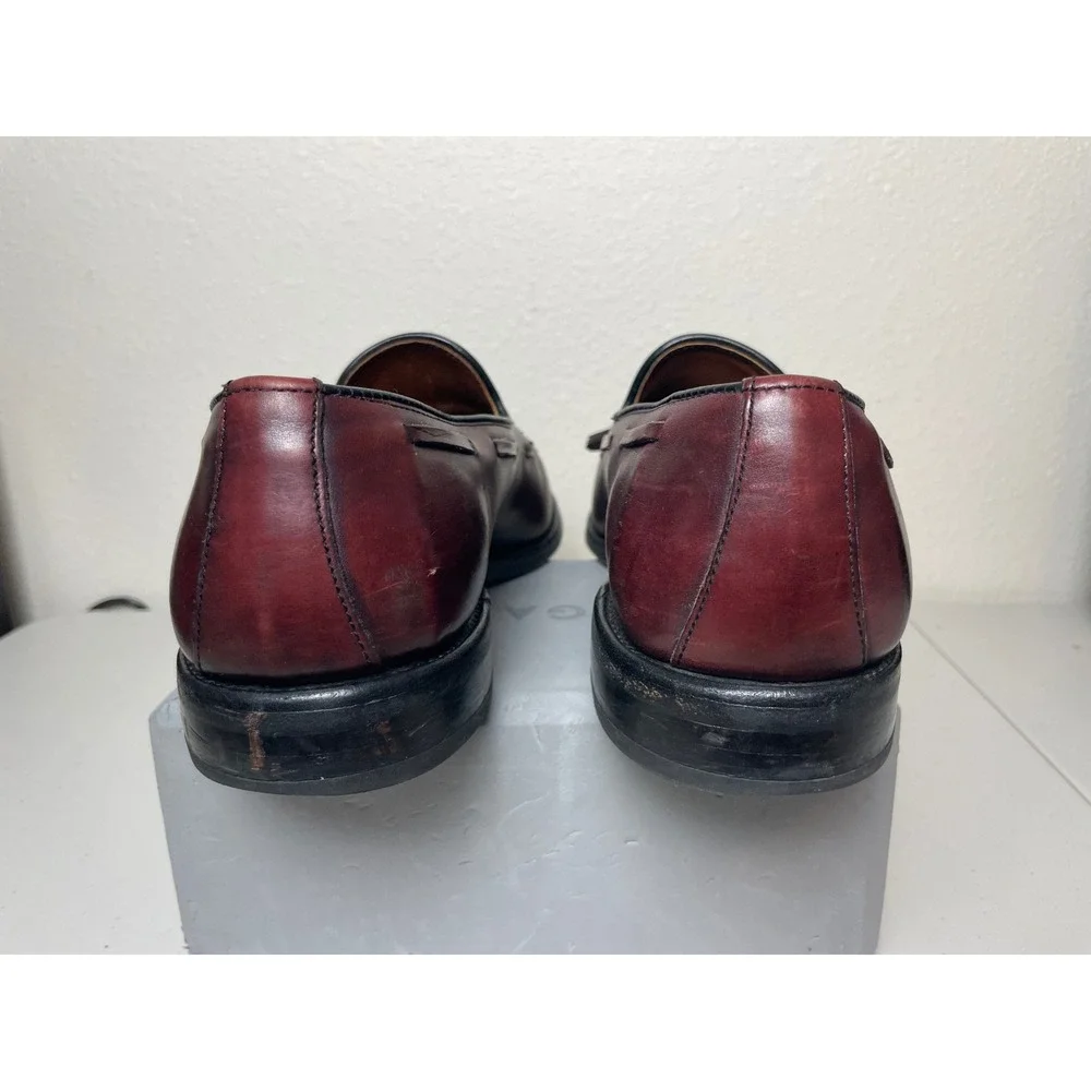 Allen Edmonds Grayson Tassel Loafers Burgundy Leather Men's Dress‎ Shoes 9.5D